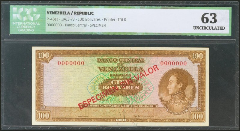 VENEZUELA. 100 Bolívares. 1963-1973. 0000000. (Pick: 48s1). ICG63.