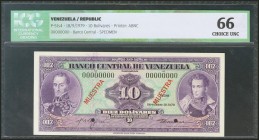 VENEZUELA. 10 Bolívares. 18 September 1979. Specimen 0000000. (Pick: 51s4). ICG66.