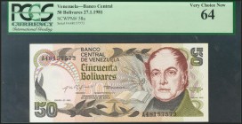VENEZUELA. 50 Bolívares. 27 January 1981. (Pick: 58a). PCGS64.
