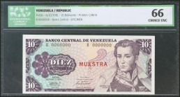 VENEZUELA. 10 Bolívares. 6 October 1981. Specimen B0000000. (Pick: 60s). ICG66.