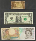 Conjunto de 34 billetes de diversos países, emitidos en diferentes fechas, alguno de ellos en calidades regulares. A EXAMINAR.