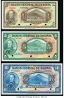 Bolivia Banco Central 1; 5; 10 Bolivianos 1928 Pick 118s; 120s; 121s Three Specimen Gem Crisp Uncirculated (3) Three POCs on each example.

HID0980124...