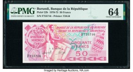 Burundi Banque de la Republique du Burundi 50 Francs 1.2.1970 Pick 22b PMG Choice Uncirculated 64. 

HID09801242017

© 2020 Heritage Auctions | All Ri...