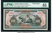 Ecuador Banco Central del Ecuador 500 Sucres ND (1944-67) Pick 96s Specimen PMG Choice Extremely Fine 45. Staple holes. 

HID09801242017

© 2020 Herit...