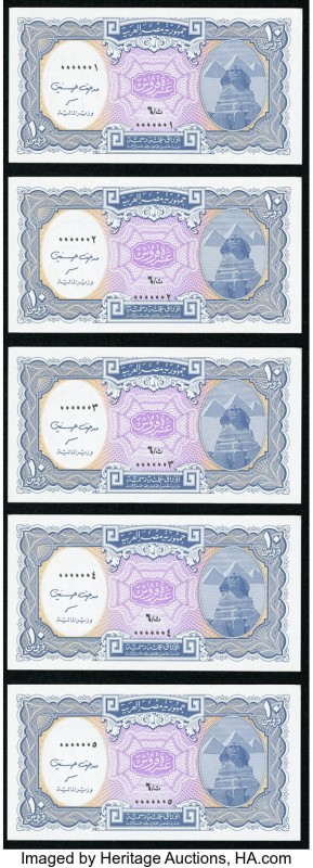 Serial Number 1-10 Egypt Arab Republic of Egypt 5 Piastres 1940 (ND 2006) Pick 1...
