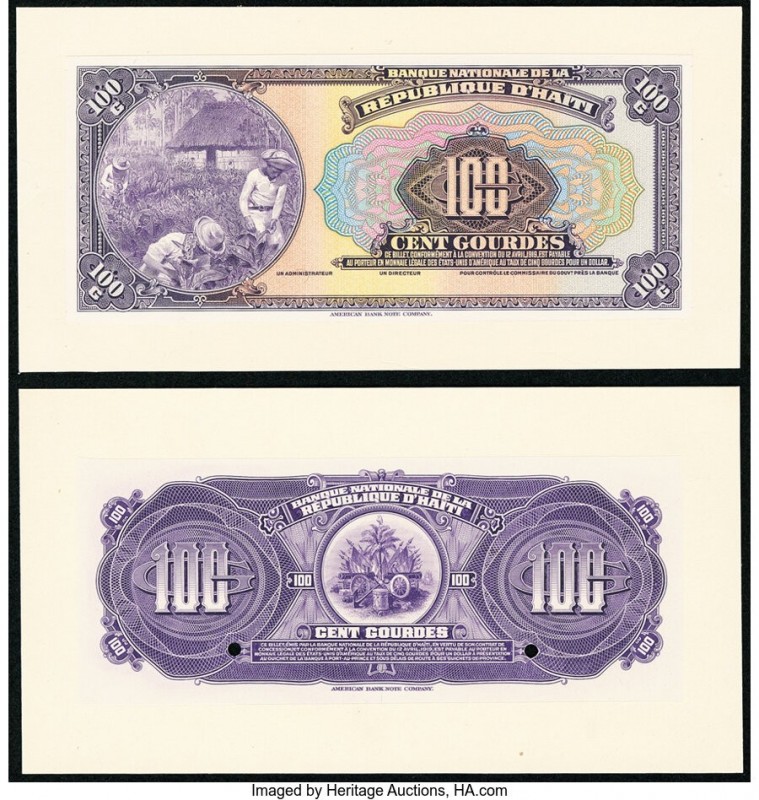 Haiti Banque Nationale de la Republique d'Haiti 100 Gourdes 1919 Pick 166p Front...