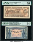 Indonesia Republik Indonesia; Bank Indonesia 25 Rupiah (2) 1947; 1952 Pick 23; 44b PMG Choice About Unc 58; Choice Uncirculated 64 EPQ. 

HID098012420...