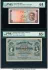 Iran Bank Melli 20 Rials ND (1948) Pick 48 PMG Choice Uncirculated 64; Germany Bank of Saxony 100 Mark 2.1.1911 Pick S952b PMG Gem Uncirculated 65 EPQ...