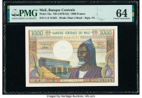 Mali Banque Centrale du Mali 1000 Francs ND (1970-84) Pick 13a PMG Choice Uncirculated 64. Staple holes.

HID09801242017

© 2020 Heritage Auctions | A...