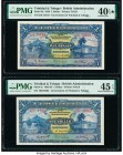 Trinidad & Tobago Government of Trinidad and Tobago 1 Dollar 1939; 1942 Pick 5b; 5c Two Examples PMG Extremely Fine 40 EPQ S; Choice Extremly Fine 45 ...