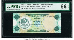 United Arab Emirates Currency Board 1 Dirham ND (1973) Pick 1a PMG Gem Uncirculated 66 EPQ. 

HID09801242017

© 2020 Heritage Auctions | All Rights Re...