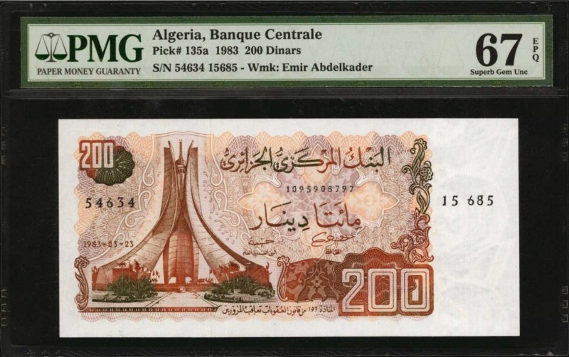 ALGERIA. Banque Centrale. 200 Dinars, 1983. P-135a. PMG Superb Gem Uncirculated ...