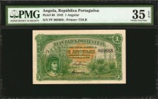 ANGOLA. Republica Portuguesa. 1 Angolar, 1942. P-68. PMG Choice Very Fine 35 EPQ.
Estimate: $50.00- $100.00