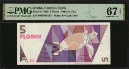 ARUBA. Lot of (5). Centrale Bank. 5 to 100 Florin, 1990. P-6 to 10. PMG Gem Uncirculated 66 EPQ to Superb Gem Unc 68 EPQ.
Estimate: $250.00- $500.00