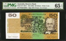 AUSTRALIA. Reserve Bank. 50 Dollars, ND (1994). P-47i. PMG Gem Uncirculated 65 EPQ.
Estimate: $90.00- $150.00