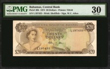 BAHAMAS. Central Bank. 20 Dollars, 1974. P-39b. PMG Very Fine 30.
Estimate: $125.00- $225.00
