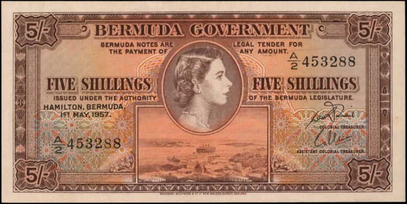 BERMUDA. Bermuda Government. 5 Shillings, 1957. P-18b. Uncirculated.
Estimate: ...