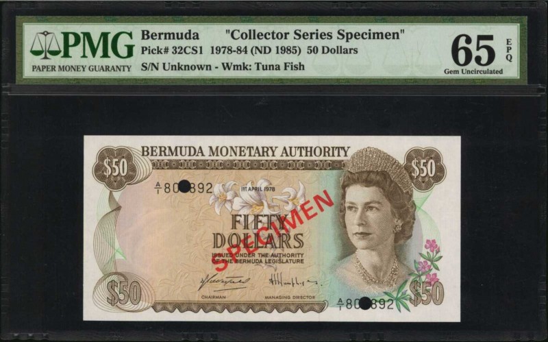 BERMUDA. Bermuda Monetary Authority. 50 Dollars, 1978-84 (ND 1985). P-32CS1. Col...