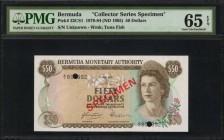 BERMUDA. Bermuda Monetary Authority. 50 Dollars, 1978-84 (ND 1985). P-32CS1. Collector Series Specimen. PMG Gem Uncirculated 65 EPQ.
Estimate: $100.0...