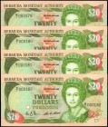 BERMUDA. Lot of (4). Bermuda Monetary Authority. 20 Dollars, 1989. P-37a. Consecutive. Uncirculated.
Estimate: $150.00- $350.00