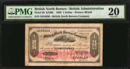 BRITISH NORTH BORNEO. British North Borneo Company. 1 Dollar, 1936. P-28. PMG Very Fine 20.
Printed by BE&B. Found in a Very Fine grade with an ornat...
