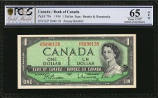 CANADA. Lot of (3). Bank of Canada. 1 & 20 Dollars, 1954-1979. P-75b, 84a & 93a. PCGS GSG Gem Uncirculated 65 OPQ & Superb Gem Unc 67 OPQ.
Estimate: ...