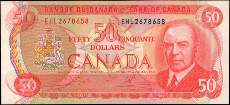 CANADA. Bank of Canada. 50 Dollars, 1975. P-90b. Uncirculated.
Estimate: $75.00...