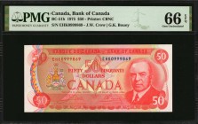 CANADA. Bank of Canada. 50 Dollars, 1975. BC-51b. PMG Gem Uncirculated 66 EPQ.
Estimate: $100.00- $150.00