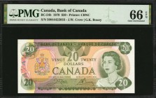 CANADA. Bank of Canada. 20 Dollars, 1979. BC-54b. PMG Gem Uncirculated 66 EPQ.
Estimate: $50.00- $100.00