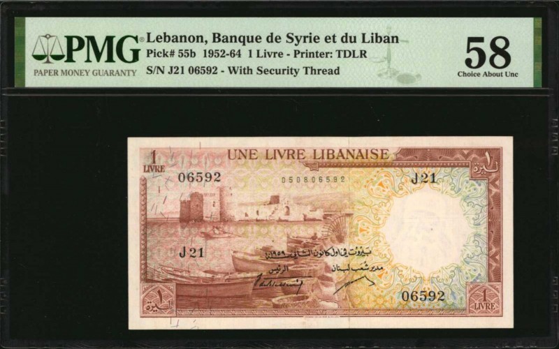 LEBANON. Banque du Syrie et du Liban. 1 Livre, 1952-64. P-55b. PMG Choice About ...