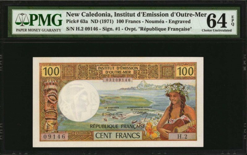 NEW CALEDONIA. Institut D'Emission Des Departments D'Outre-Mer. 100 Francs, ND (...