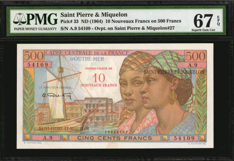 SAINT PIERRE & MIQUELON. Caisse Centrale de la France D'Outre-Mer. 10 Nouveaux F...