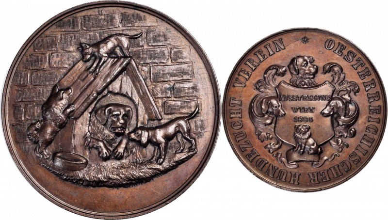 AUSTRIA. Austrian Kennel Club Bronze Award Medal, 1886. GEM UNCIRCULATED.
Diame...