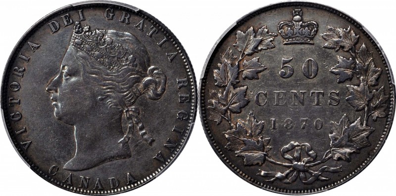 CANADA. 50 Cents, 1870-LCW. London Mint. Victoria. PCGS Genuine--Cleaned, EF Det...