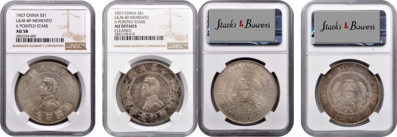 CHINA. Duo of Memento Dollars (2 Pieces), 1927. Both NGC Certified.
L&M-49; K-6...