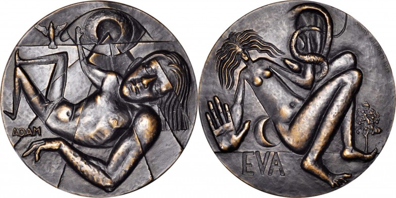 FINLAND. "Adam & Eve and the Fall of Man" Bronze Medal, ND (1987). GEM UNCIRCULA...