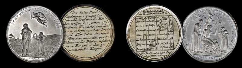 GERMANY. Wurttemberg. Famine and Harvest Blessings Tin Box Medal, ND (ca. 1817)....