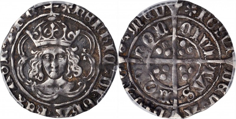 GREAT BRITAIN. Groat, ND (1495-98). London Mint; im: pansy. Henry VII. PCGS EF-4...