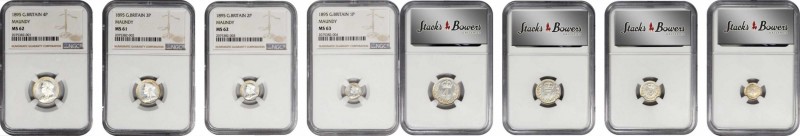 GREAT BRITAIN. Maundy Set (4 Pieces), 1895. London Mint. Victoria. All NGC Certi...