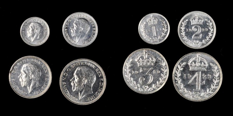 GREAT BRITAIN. Maundy Set (4 Pieces), 1929. London Mint. CHOICE UNCIRCULATED.
S...