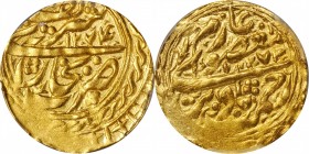 ISLAMIC KINGDOMS. Manghits of Bukhara. Tilla, AH 1273/1274 (1857/8). Nasr-Allah bin Haydar Tora. PCGS MS-63 Gold Shield.
Fr-11; KM-65; A-3035. Some m...