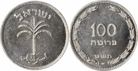 ISRAEL. 100 Pruta, JE 5709 (1949). Heaton Mint (without pearl). PCGS SPECIMEN-65 Gold Shield.
KM-14. Exceptionally lustrous and shimmering, this Gem ...