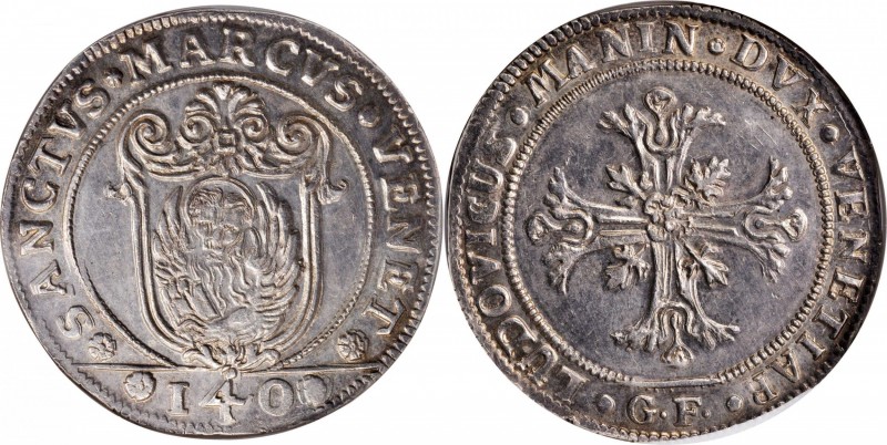 ITALY. Venice. Scudo, ND (1789)-GF. Lodovico Manin. NGC MS-64.
Dav-1570; KM-749...