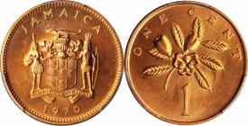 JAMAICA. Cent, 1970. London Mint. PCGS SPECIMEN-67 Red Gold Shield.
KM-45. The absolute finest of the type that one can hope to encounter, this treme...