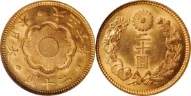 JAPAN. 20 Yen, Year 6 (1917). Osaka Mint. NGC MS-64.
Fr-53; KM-Y-40.2; JNDA-01-6. A nicely preserved representative of the type with smooth cartwheel...