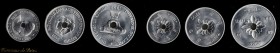 LAOS. Aluminum Essai (Pattern) Set (3 Pieces), 1952. Paris Mint. Average Grade: CHOICE UNCIRCULATED.
Mintage: 1,200 sets. Housed in the original plas...