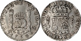 MEXICO. 8 Reales, 1754/3-Mo MM. Mexico City Mint. Ferdinand VI. NGC VF Details--Harshly Cleaned.
KM-104.1. Overdate variety. Rather deeply cleaned as...