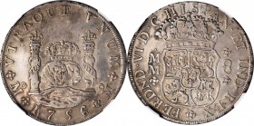 MEXICO. 8 Reales, 1756/5-Mo MM. Mexico City Mint. Ferdinand VI. NGC EF Details--Chopmarked.
KM-104.2. Overdate variety. A great example of this type,...