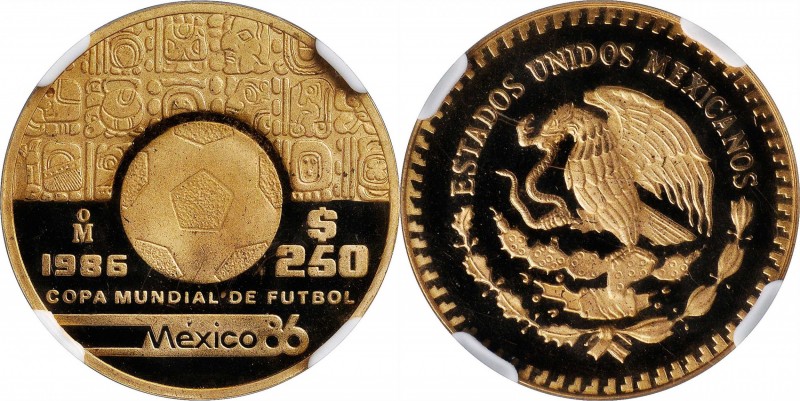 MEXICO. 250 Pesos, 1986-Mo. Mexico City Mint. NGC PROOF-68 Ultra Cameo.
Fr-187;...