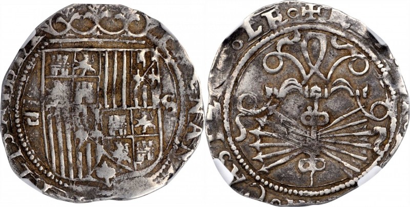 SPAIN. Real, ND (1497-1504)-S. Seville Mint. Ferdinand & Isabella. NGC VF-35.
C...